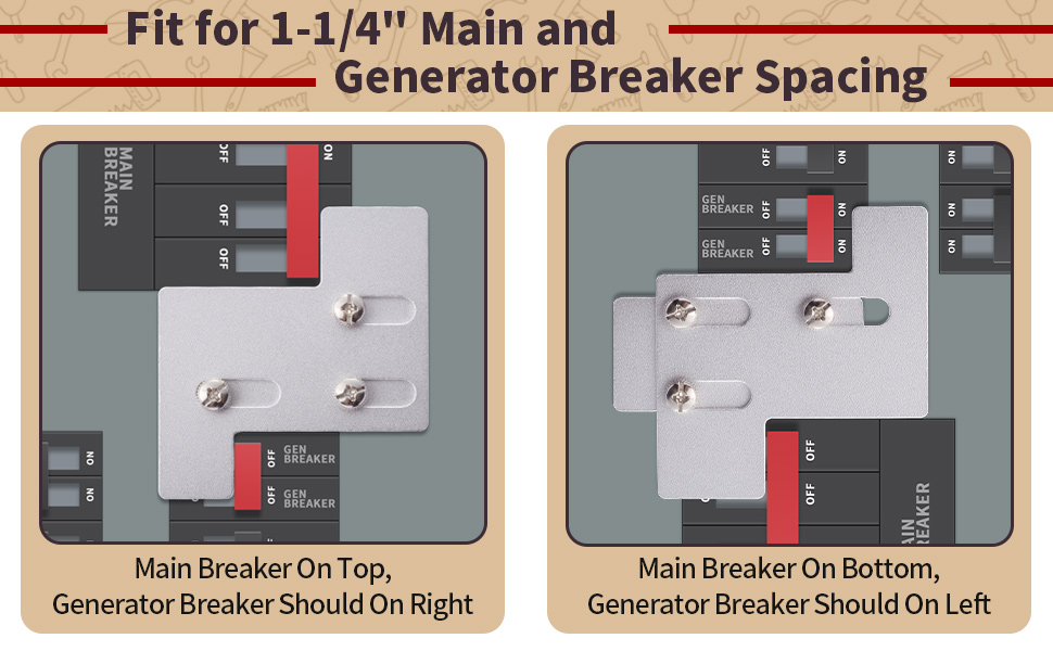 breaker interlock kit switch for generator, General Electric 150 or 200 amp  generator interlock kit
