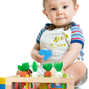 Winique Montessori Toys for 1 Year Old Carrot Harvest Game Learning Education Toys for Kids 1 2 3 4 Shape Sorter Fine Motor Skills Toys for Baby Boys Girls Toddler Activities 18 Wooden Montessori Toys