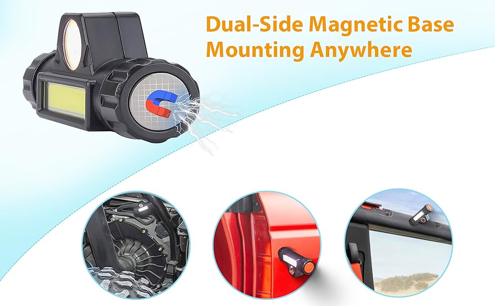 dual-side magnetic base mounted anywhere