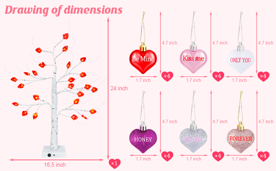 24 Inch Valentines Day Decorations Valentines Day Tree