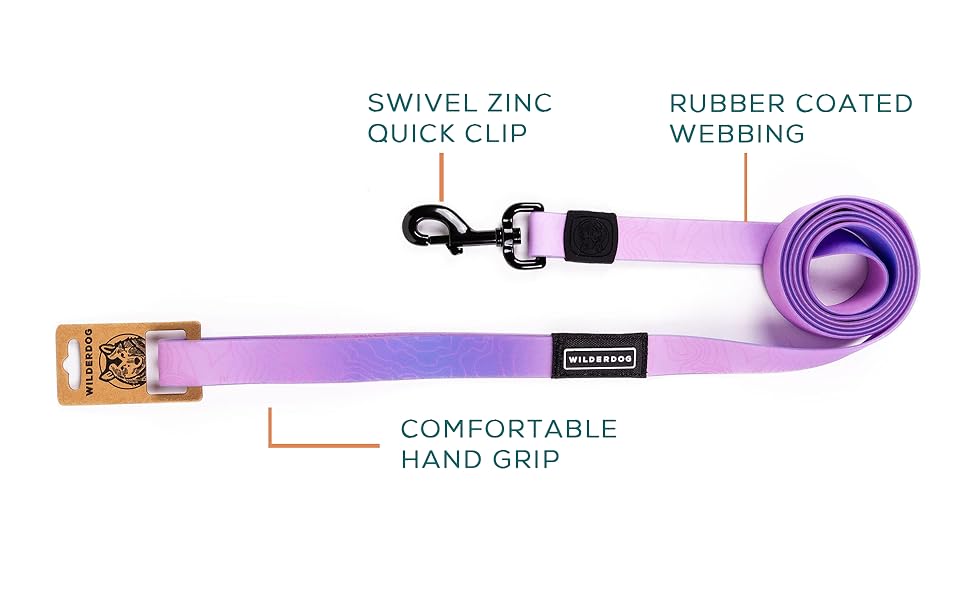 Wilderdog Waterproof Dog Leash Repels Water & Dirt