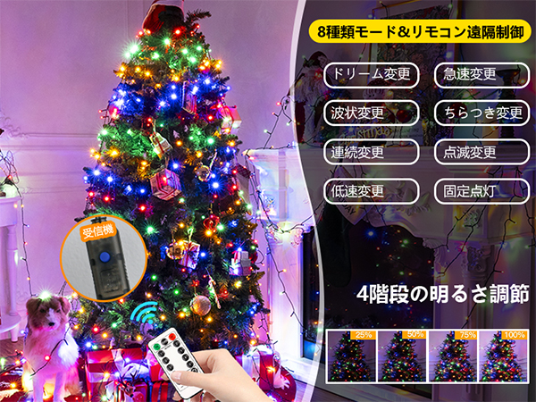 Amazon.co.jp: DANGZW クリスマスツリー 電飾 イルミネーション