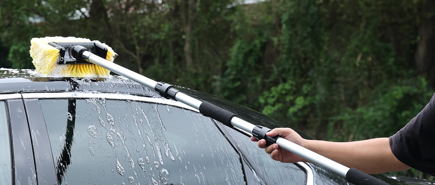 NAVAPAL 54" Car Wash Brush with Long Handle, FlowThru Soft
