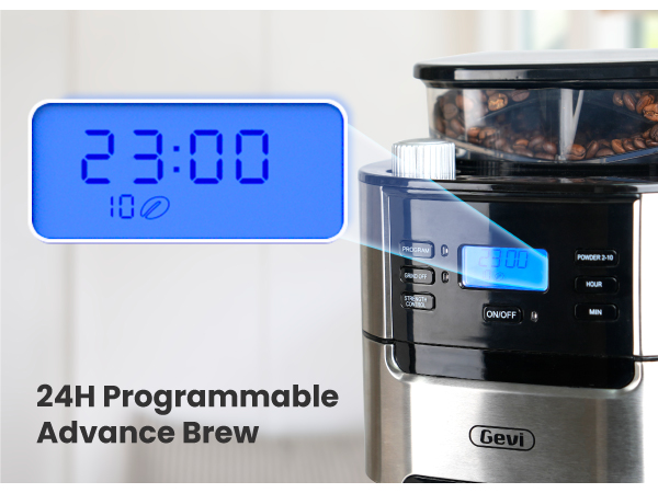 値下げ⭐︎半額以下⭐︎Gevi 10-Cup Drip Coffee Maker GEVI | 10-Cup Coffee Maker Machine with Built-in Grinder