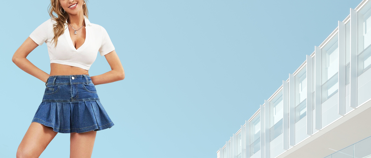 Dqbeng womens jean skirt y2k denim skirt