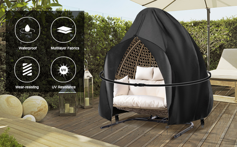 Double Egg Chair Cover Waterproof Hanging Egg Chair Covers Veranda