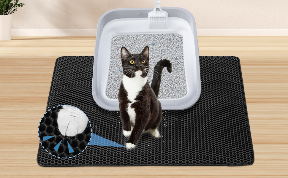 KAQUMAO Low Profile Senior Cat Litter Box Kit, Low Entry