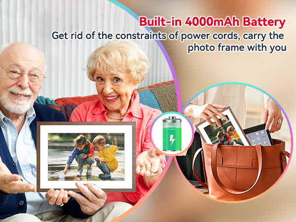 フォトフレーム Social Photo Frame Amazon.com : THOMSON Digital Picture Frame with 4000mAh