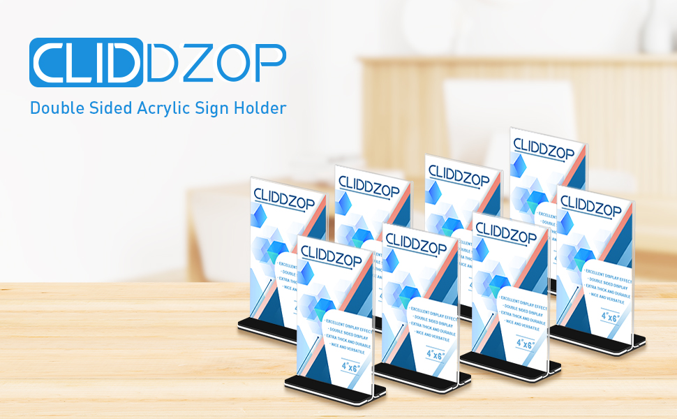 CLIDDZOP 32 Pack Acrylic Sign Holder 4 x 6 Inch Clear