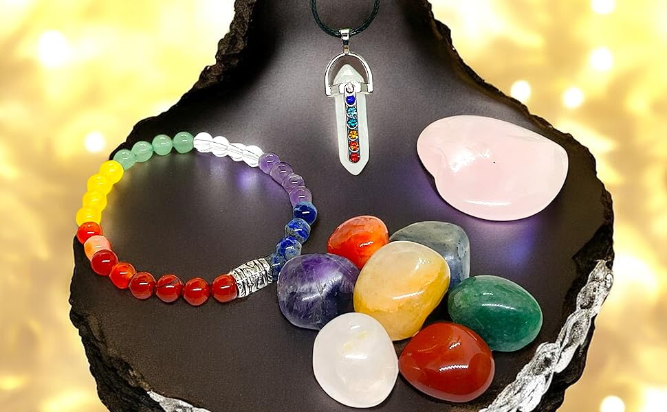 Steinfixx Handmade Schmuck Edelstein Armband Chakra Schmuck Rosenquarz Herz Energie Heilung Kette
