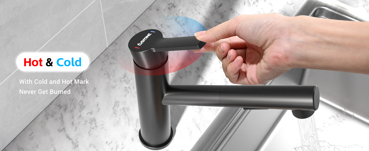 Bar Sink Faucet Low Profile Matte Black, Modern Kitchen Faucets with Pull Out 2 Modes