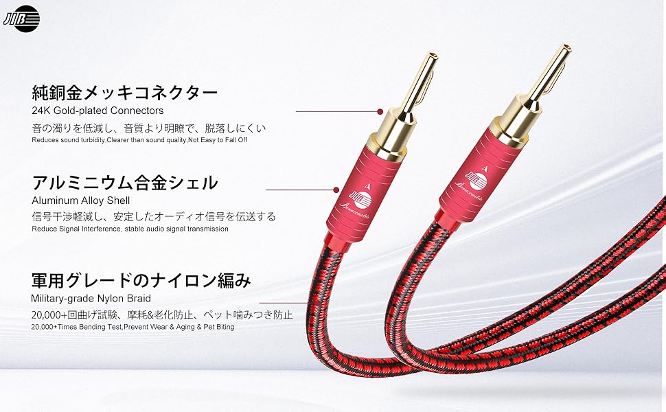 Amazon | JIB スピーカーケーブル 3.0M [オスーオス