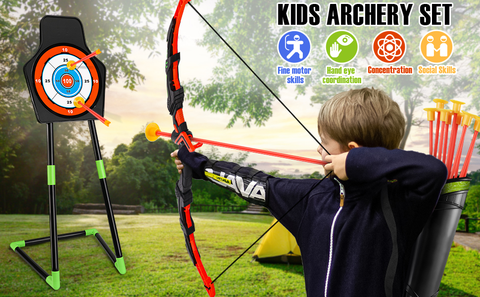 Own1one Bow and Arrow Set Kids with LED Lights, Kids Archery Set
