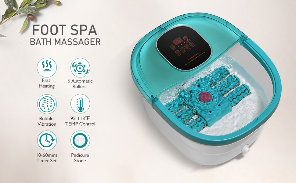 Foot Spa Bath Massager with Heating Function, 6 Automatic