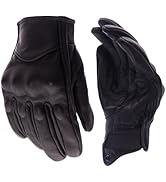 shamofeng Leather Motorcycle Gloves Goatskin, Cruiser Motorcycle Riding Off-Road Racing Sport Mou...