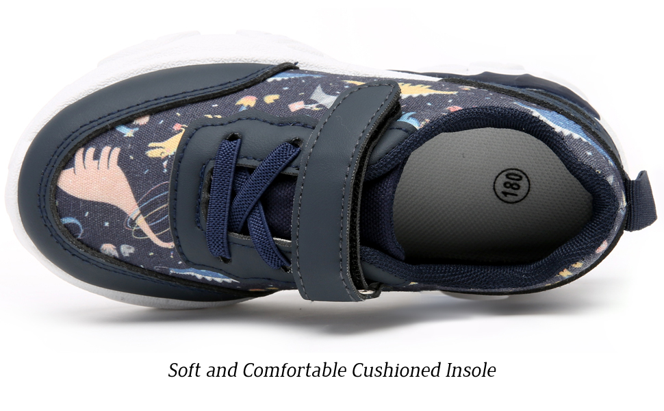 QENIN Toddler Little/Big Kids Sneakers for Boys Girls Soft