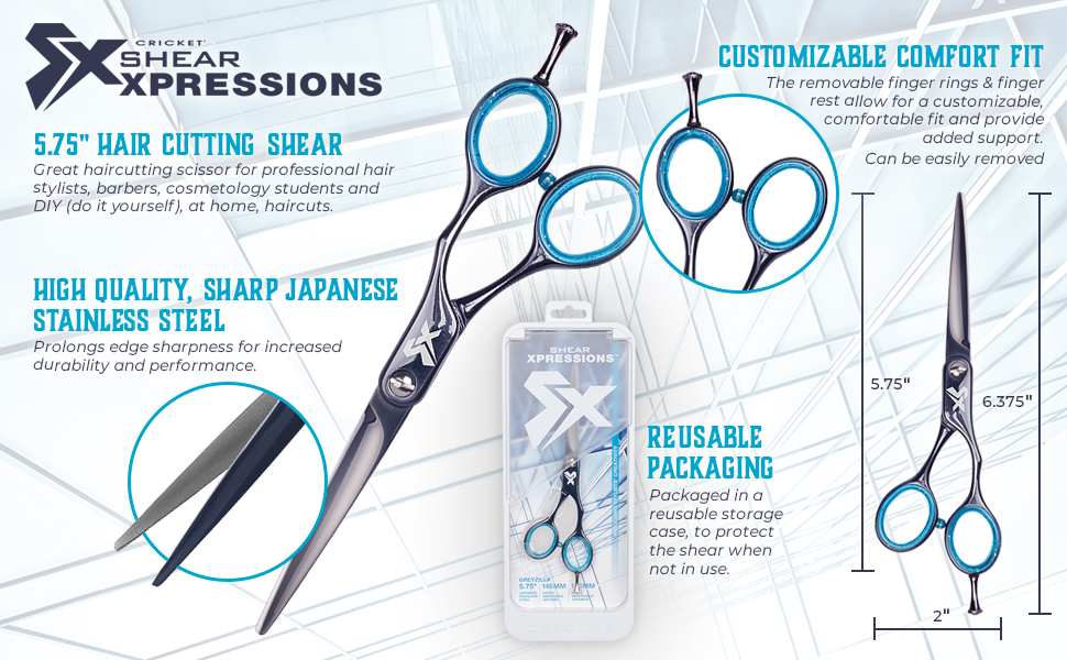 Cricket Shear Xpressions 5.75" Professional Stylist Hair