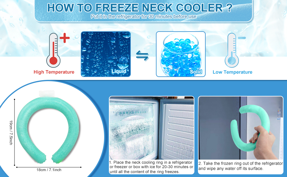 Cooling Neck Wraps, Wearable PCM Neck Cooler Tube with a
