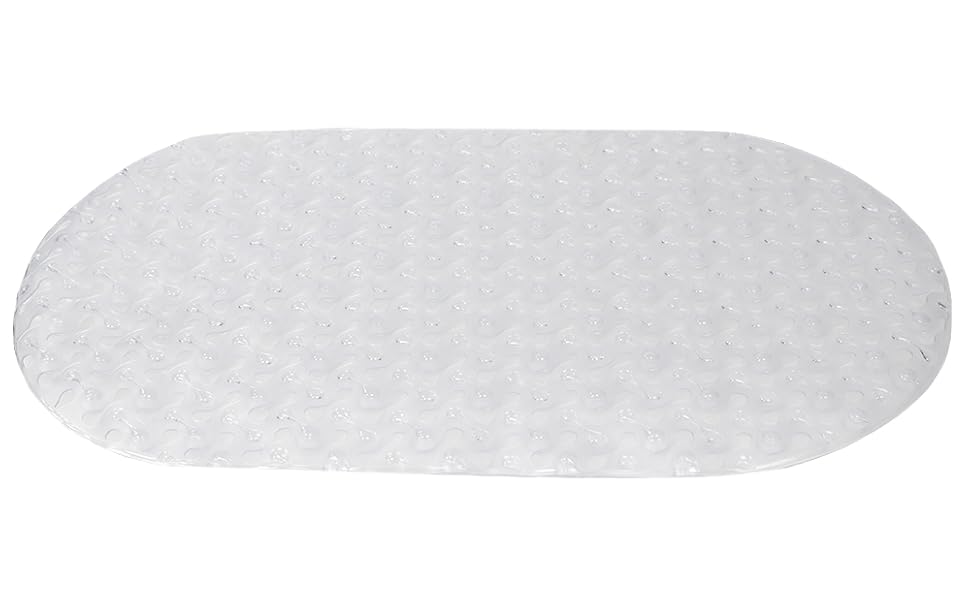 Home Basics Plastic Clear Bayou Oval Design Bath, Shower, Tub MatDrain