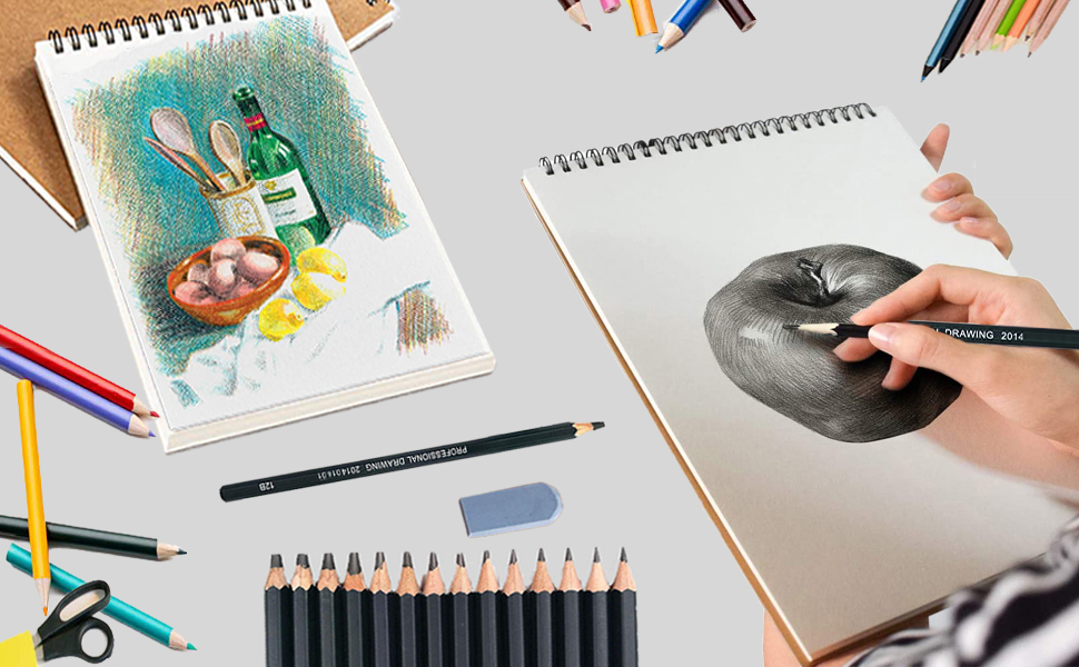 Uhat A3 A4 A5 Sketchbook Landscape Spiral Bound Notebook 60 Sides 30