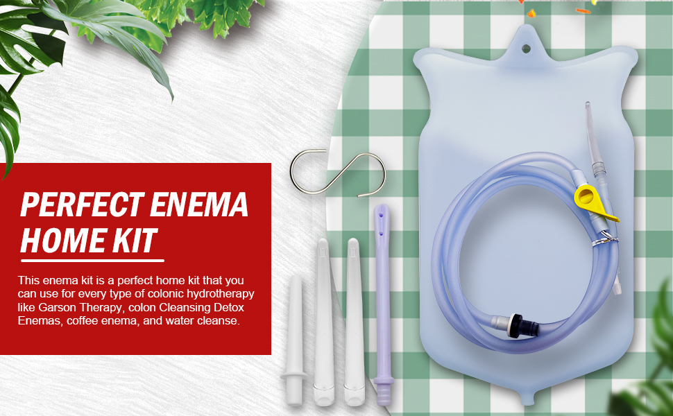 Enemas 2Qt Silicone Enema Bag Kit for Colon Cleaning Coffee