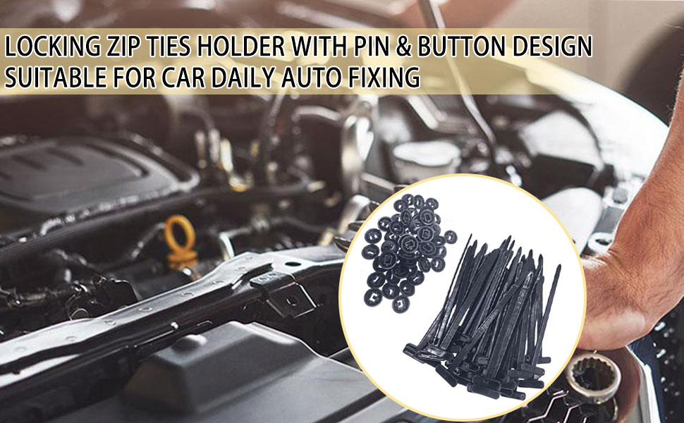 100PCS Nylon Universal Cable Tie Buckle