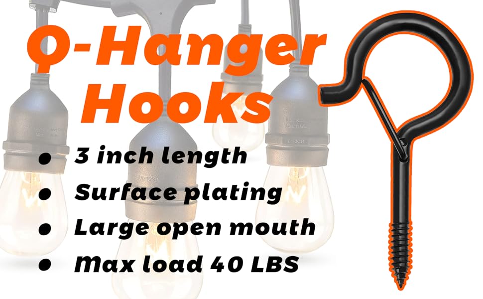 Ansxiy 10 PCS 3 inches QHanger Hooks with Safety Buckle