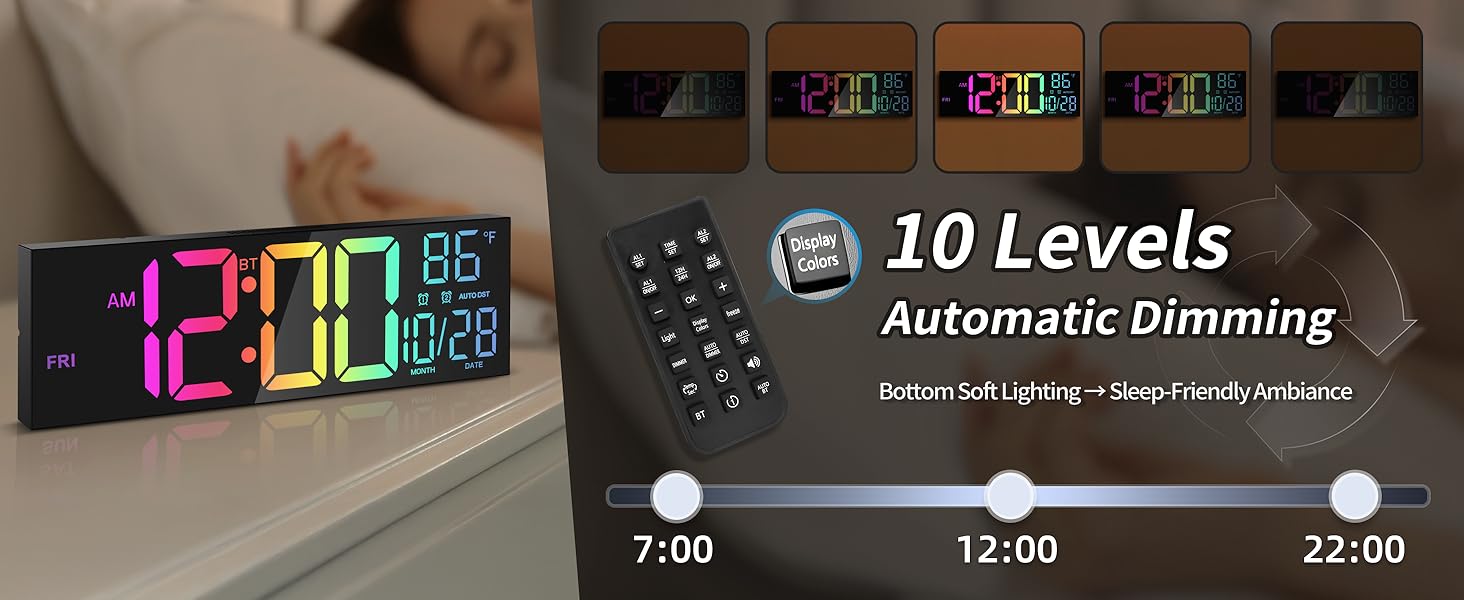 digital alarm clock large display