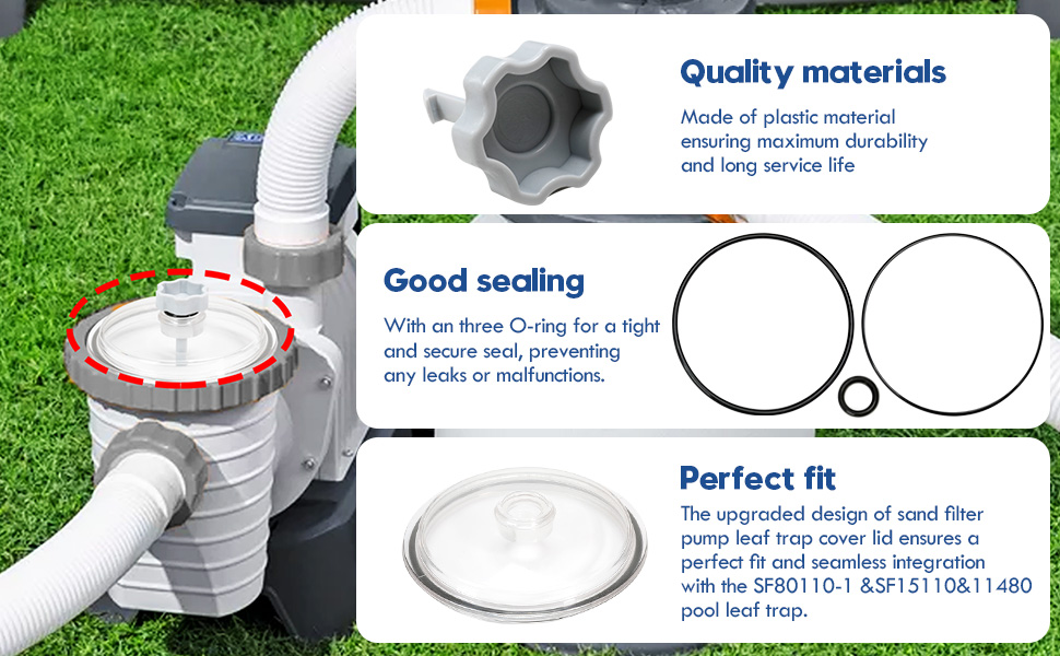 Double ORing Pool Leaf Trap Cover Lid Compatible with