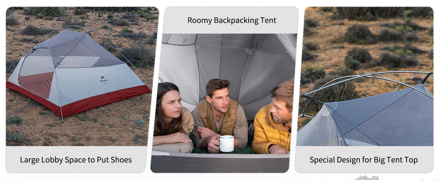 Roomy backpacking Tent large tent for 3person tent