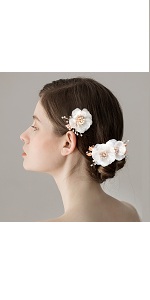 White Flower Hair Clips 2 Pcs
