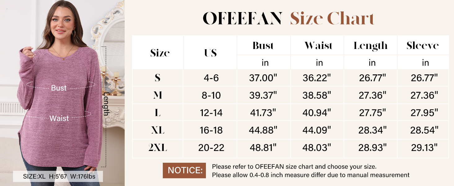 Womens Tops Dressy Casual Fall Tunic Plus Size Sweaters for Women 2025