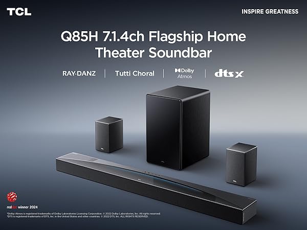 TCL Q85H 7.1.4ch RayDanz technologia soundbar z