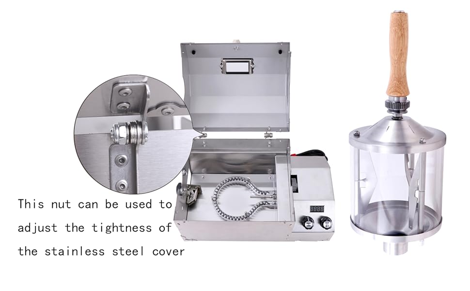 This nut can be used to adjust the tightness of the stainless steel cover