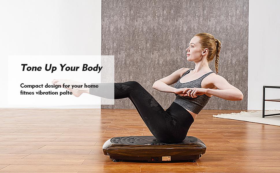 AOKCOS 2 Tiers Vibration Plate Exercise Machine 3D/4D Powerful Motors Oscillation, Full Body