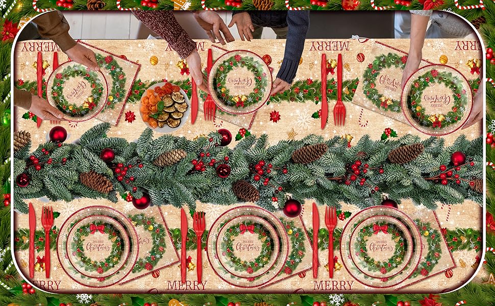 Christmas Party Supplies142Pcs Holly Berry Christmas