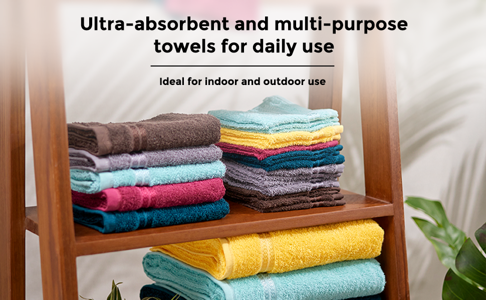 Welspun Cotton Face Towel (Set of 4, Green) Amazon.in Home & Kitchen