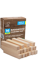 BeaverCraft Basswood Carving Blocks Carving Wood Bass Wood for Carving 7PCS Whittling Wood