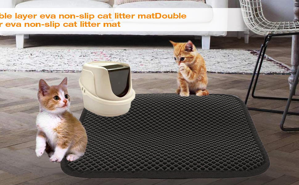 Cat Litter Mat, Double Layer Design Waterproof Urine Proof