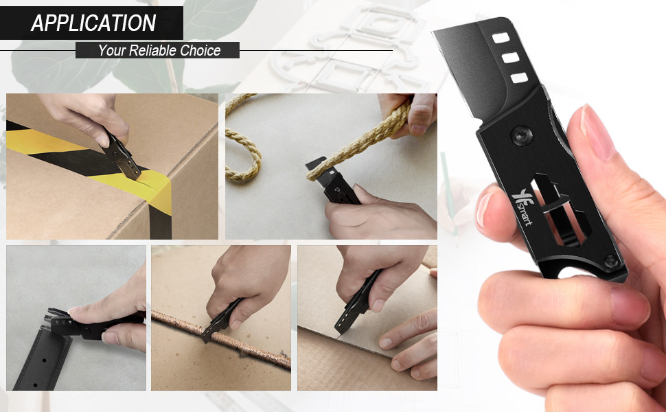 Box Cutter, Folding Pocket Utility knife Multitool Carbon Steel With