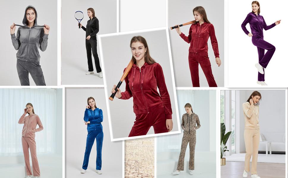 Womens Velour Sweatsuits Set