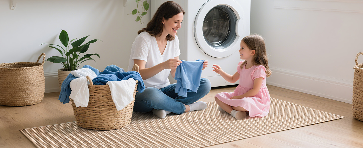 Boho Woven Washable Area Rug 6x9 5x7ft  Non Slip Area Rugs Hall Entry Rug Carpet Bedroom Living Room