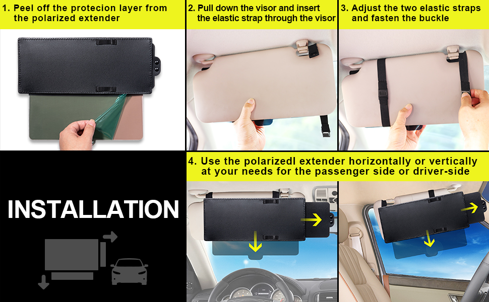 Spurtar Sun Visor Extender (2Pc) Polarized Sunvisor Sun Shade Extender