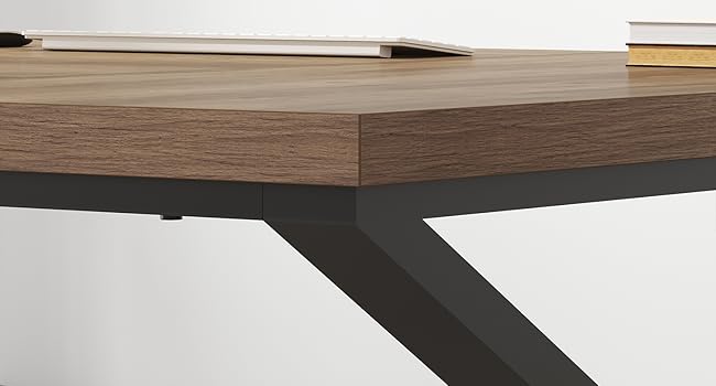 IBF Wood Large Computer Desk, 70.8” Long Home Office Desk for Two Person