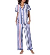 Tommy Bahama - Women's Pajama Set, Short Sleeve Notch Collar Button Down Top with Long Pants for ...