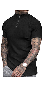 mens zipper polo shirts