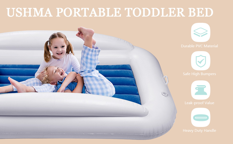USHMA Toddler Travel Bed, Portable Toddler Bed for Kids