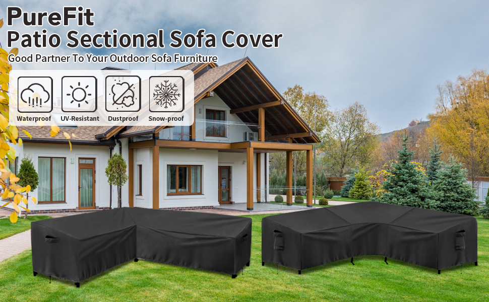 PureFit Outdoor Sectional Sofa Cover Waterproof L Shaped