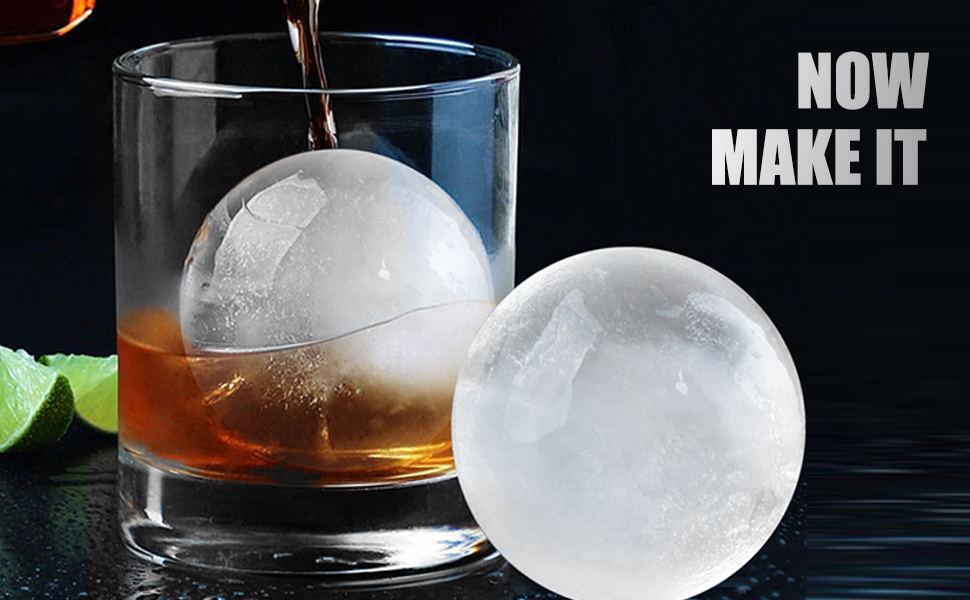 Souyou Clear Ice Ball Maker, Makes 2 Large Crystal Clear