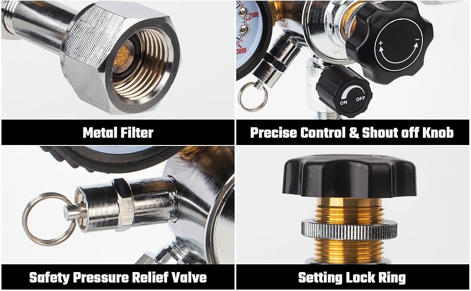 TMCRAFT Keg CO2 Regulator, Dual Gauge CGA320 Pressure